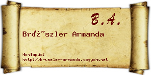 Brüszler Armanda névjegykártya
